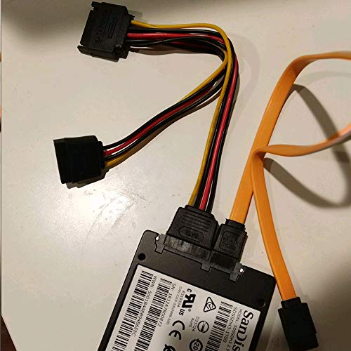 15Pin SATA Power Y Splitter Cable, Dayree 3pcs 8 Inch 15-Pin SATA Male to 2X 15-PIN Female Power Extension Cable Adapter for HDD Hard Drive - Thumbnail 5