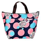 eBoot Black and Red Lunch Bag Tote Insulated Cooler Carry Bag for Travel and Picnic, 1 Pack