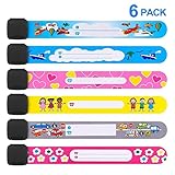 Safety Wristband, 6 PCS Colors Safety Armband Waterproof Safety ID Bracelet Reusable SOS Bracelet for Babies Children Boys Girls Old Man