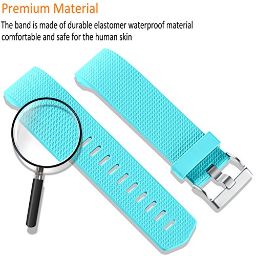 Wepro Replacement Bands for Fitbit Charge 2, 3-Pack Fitbit Charge2 Wristbands, Small, Teal, Champagne, White - Thumbnail 6