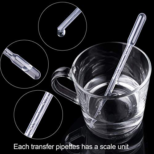 Disposable Plastic Transfer Pipettes 3ML, Essential Oils Pipettes, Makeup Tool, Graduated, Pack of 100