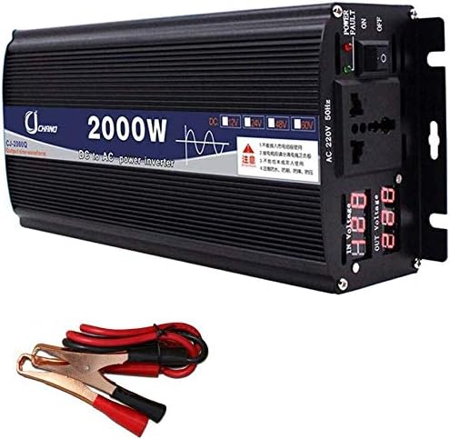 JQZ Car inverter 3000W Pure Sine Wave Inverter Dc Power Inverters DC 12V/24V to AC 220V High Efficient Power Inverter for Smartphones Tablet JQZ Car inverter (Color : 2000w)
