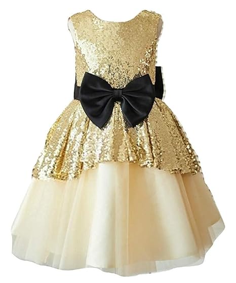 golden colour dress for baby girl