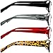 Reading Glasses 4 Pack Black Red Tortoise & Grey _ Always have a Stylish Look & Crystal Clear Vision When You Need It! _ Comfort Spring Arms & Dura-Tight Screws _ 100% Guarantee + 2.00