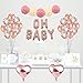Kwayi Baby Shower Decoration Set, Rose Gold Theme Baby Shower Decoration With OH BABY Banner Rose Gold Balloon And Tissue Paper Pom Poms Toal 35PCS For Baby Shower Party Decoration