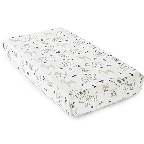 Levtex Baby Bailey Taupe and Grey Woodland Themed Plush Changing Pad Cover