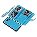DRUnKQUEEn S7 Case, Premium Leather Credit Card Holder Feature Wallet Type Flip Folio Case - Detachable Magnetic Back Cover with Lanyard Wrist Hand Strap for G930 Samsung Galaxy S7 - Blue