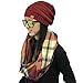 Wrapables® Plaid Print Winter Infinity Scarf and Beanie Hat Set, Red and Black