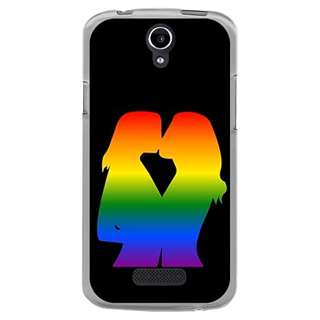 BJJ SHOP Transparent Hülle für [ Doogee X6 X6 Pro ], Klar Flexible Silikonhülle, Design: Küssende Mädchen, schwarzer Hintergr