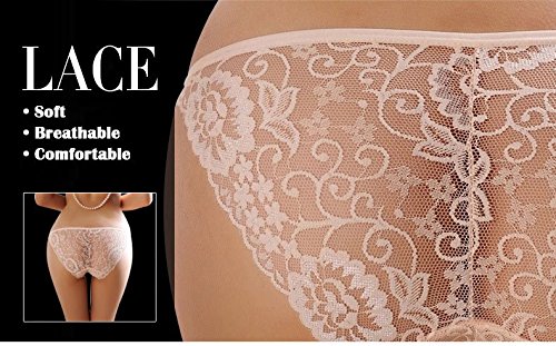 KHUFUZI Women\'s Sexy Translucent Lace Thong Low Rise G-String Underwear Briefs