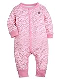 Kidsform Infant Baby Cotton Print Footless Romper Pajamas Outfits Bodysuits Playsuits Pink 6-12M