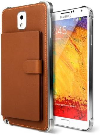 Hanton Pocket Edge Wallet Slim Back Battery Cover Case [Brown] for Samsung Galaxy Note 3 III