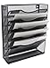 EasyPAG 6 Tier Mesh Wall Hanging File Organizer Holder Magzine Rack,Black