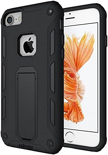 iPhone 8 Case,iPhone 7 Case, Gentre [Heavy Duty] Soft TPU &amp; Hard PC Rugged Dual Layer Case with kickstand For iPhone 8 &amp; iPhone 7 -- Black