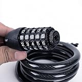 Sportneer Bike Lock Cable, 5-Digit Resettable Number Combination 4-Feet Bicycle Cable Lock
