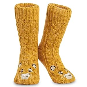 Disney Calcetines Antideslizantes Invierno Mujer Con Personajes Stitch Mickey Minnie, Zapatillas de Punto Forro Polar Para Estar Por Casa, Regalos Para Mujeres Chicas