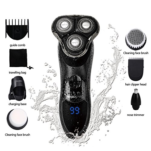 Electric Shaver Razor for Men Rotary Shaver Beard Trimmer Nose Trimmer 8 in 1 Cordless Waterproof Fast Charging