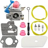 Harbot 128LD Carburetor with Air Filter Fuel Line Filter Gasket for Husqvarna 124L 125E 125C 125L 125LD 125R 125RJ 128C 128CD 128L 128LDX 128R 128RJ 128DJX Craftsman String Trimmer C1Q-W40A