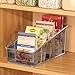 mDesign Plastic Food Packet Organizer Bin Caddy - Storage Station for Kitchen, Pantry, Cabinet, Countertop - Holds Spice Pouches, Dressing Mixes, Hot Chocolate, Tea, Sugar Packets, 2 Pack - Smoke Gray
