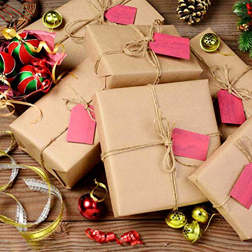 Natural Jute Twine, 328 Feet Jute Rope Best Arts Crafts Gift Twine, Christmas Twine Industrial Packing Materials Durable String for DIY Crafts, Festive Decoration and Gardening Applications