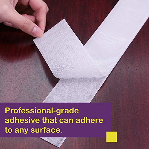 ATack Adhesive Hook and Loop Tape, White, 1-Inch x 10-Foot Sticky Back Double-Sided Hook Loop Tape for Textile, Tools, Gardening Beds, Mounting Chargers - Thumbnail 5