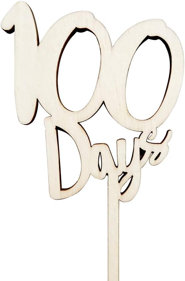 Amazon Regalo 100日祝い ケーキトッパー 木製 ケーキ飾り ピック 100days ナチュラル デコレーションツール オンライン通販