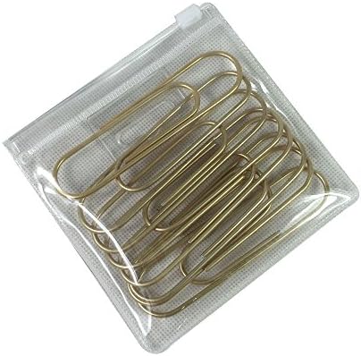 ICEBLUE Jumbo golden vinyl coated metal paper clips 4''