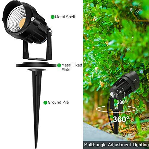 CLY Gartenstrahler,7W Gartenleuchte mit Erdspieß, LED Gartenleuchte