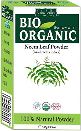 Bio 100% natürliches Neem Blattpulver mit Gratis Rezeptbuch 100g (Neem Leaf Powder)
