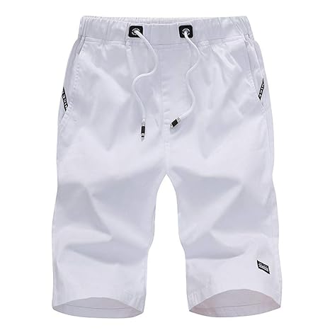 Morran Herren Sommer Kurze Jeans Cargo Shorts Jogger Kurze Hose Basic 3/4 Freizeit Sport Fünf-Cent-Hosen Baumwolle mit Gürtel