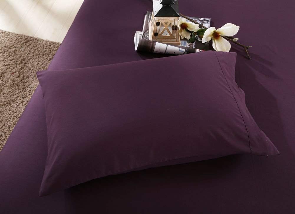 VGI Linen Great Sale (2-Piece) Pillow Cases on Amazon - Fabulous Purple Color Super Soft Egyptian Cotton 600 Thread Count Solid Pattern Pillow Cases King/Cal-King Size (20 x 40)