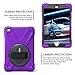 BRAECN for iPad Mini5 Shockproof Case Three Layer Drop Protection Rugged Protective Heavy Duty iPad Mini4 Case with 360 Degree Swivel Stand/Hand Strap and Shoulder Strap for iPad Mini 5/4 Case(Purple)