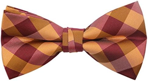 OCIA Mens Plaid Woven Pre Tied Handmade Bow Tie - ND001
