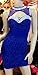 Blue Cheongsam Style Lace Halter Backless Bodycon Prom Cocktail Mini Dress