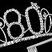 FRCOLOR Happy Birthday 80th Crystal Rhinestone Tiara Crown