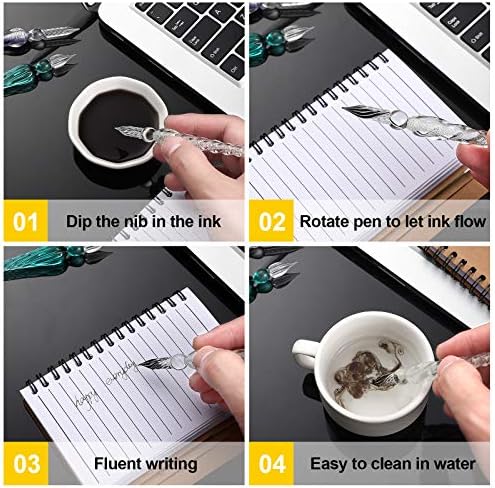 Handmade glass dip pen in various colors.