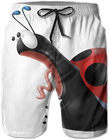 Funny Ladybug Men Beach Shorts Swim Trunks