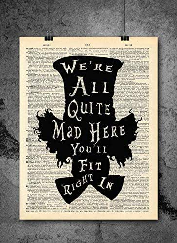 Amazon.com: Mad Hatter Alice In Wonderland - Quote Wall Art - Vintage