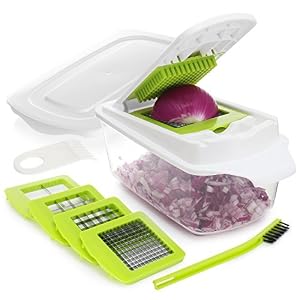 Image of Onion Chopper Pro Vegetable Chopper Slicer Dicer Cutter - Strongest 80% Heavier Duty 200% More Container Capacity - Cheese & Veggie Chopper - Food Chopper Dicer with 4 Blades & Keep-Fresh Lid 