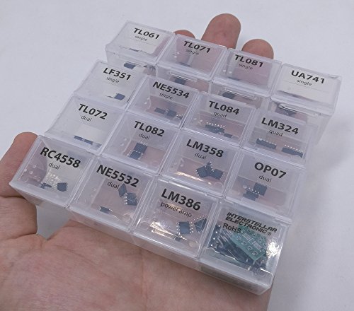 SMD Opamp Assortment 45 pcs, SOP, SOP-8, TL061, TL07, TL081, UA741, LF351, NE5534, TL08, LM324, TL072, TL082, LM358, OP07, RC4558, NE5532, LM386