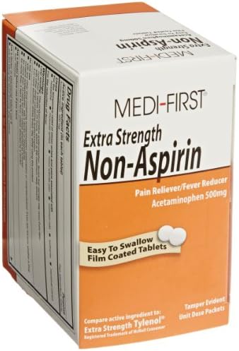Extra Strength Non-Aspirin Pain Reliever Comparable to Extra Strength Tylenol - 100 per Box