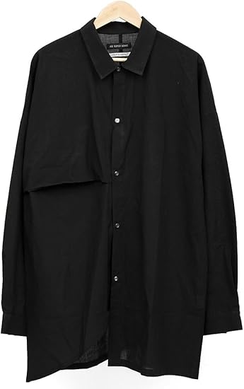Amazon ビッグシャツ メンズ ワイド ロング 変形 アシンメトリー 長袖 ドロップショルダー デザイナーズ 日本製 国産 F ブラック コート ジャケット 通販