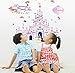 couplebracelets Fantasy Castle in The Princess Dream Cartoon Wall Decal, Removable Vinyl Stickers for Kids Rooms, Baby Nursery, Girls Bedroom Wall Decals Stickers