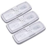 MICTUNING 12V LED RV Ceiling Double Dome Light Fixture 11.5 inches RV Interior Lighting with Switch for Trailer Camper (Warm White, Pack of 3)