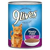 9Lives Meaty Pat&eacute; With Real Beef Wet Cat Food, 13 Oz Cans (Pack Of 12)
