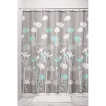 Amazon Com Idesign Daizy Fabric Shower Curtain For Master Guest