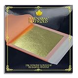 Genuine Gold Leaf Sheets 22k - by Barnabas Blattgold - 3.1 inches - 25 Sheets Booklet - Transfer Patent Leaf