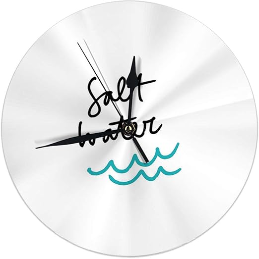 Amazon Com Yilinger Wall Clock No Ticking 9 8 Inch Vintage Hipster Logo Of Surf Ocean Wave Symbol Large Round Clocks Home Kitchen