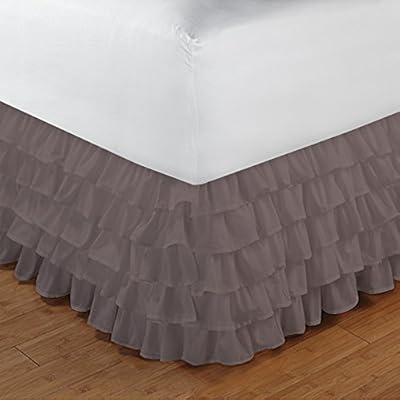 400tc 100% egyptian cotton elegant finish 1pcs multi ruffle bedskirt solid (drop length: 28 inches) 400TC 100% Egyptian Cotton Elegant Finish 1PCs Multi Ruffle Bedskirt Solid (Drop Length: 28 inches) 51 2BiaYsfFiL