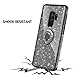 VEGO Galaxy S9 Plus Case Glitter Bling Diamond Case with Kickstand Rhinestone Bumper Sparkly Luxury Slim Soft Protective Case with Ring Stand for Samsung Galaxy S9 Plus (Black)